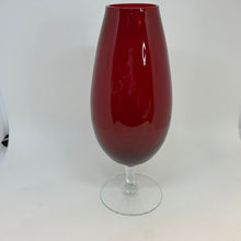 Load image into Gallery viewer, Vintage RUBY Red Glass GLASS SHAPED VASE 9"