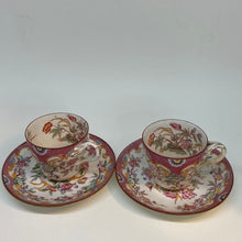Load image into Gallery viewer, 2 x Small Antique French SARRAGUEMINES Tea Cups (Pink)