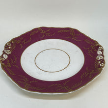 Load image into Gallery viewer, 2 x Regency Antique SPODES Burgundy SERVING or CAKE PLATES 9" and 7.5"
