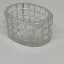 Load image into Gallery viewer, Vintage Moulded Glass Vintage Oval SALT CELLAR Squares Pattern 4 Rows