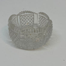 Load image into Gallery viewer, Vintage Hand-Cut Crystal Floral Diamond Round Open Salt Cellar 1.25" Tall