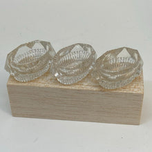 Load image into Gallery viewer, Vintage Victorian Hand Cut Cut Crystal Octagon Oval Open Salt Cellar Trio 2"