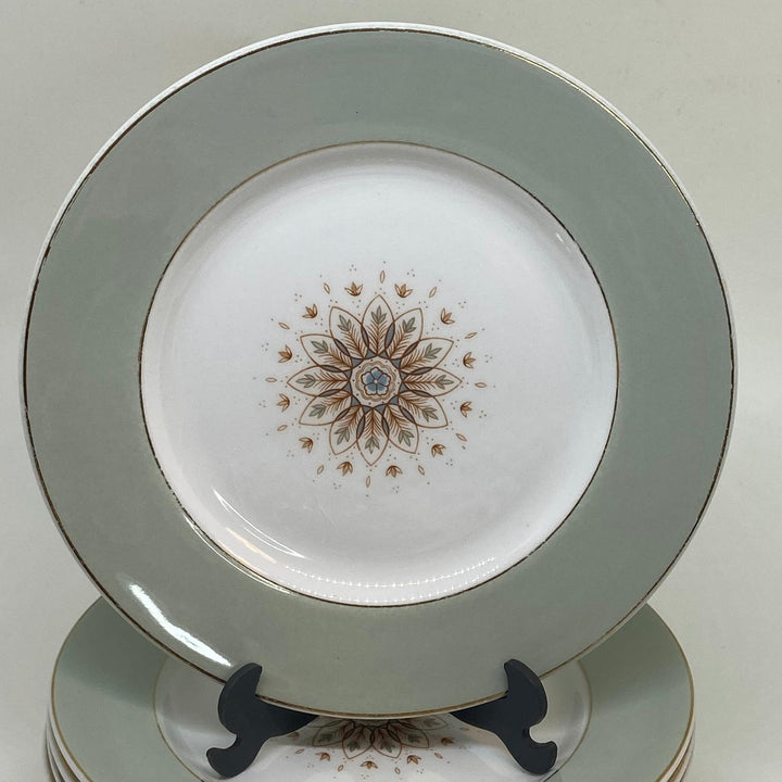 Vintage W.H. Grindley & Co. Satin White Tudor Star Retro Floral Tea Plate 7"