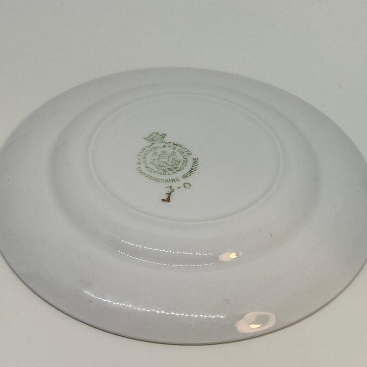 Vintage W.H. Grindley & Co. Satin White Tudor Star Retro Floral Tea Plate 7"