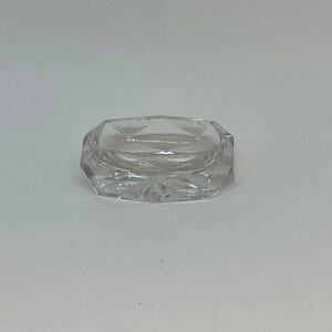 VINTAGE Cut Crystal SALT CELLAR Geometric Design STAR diamond