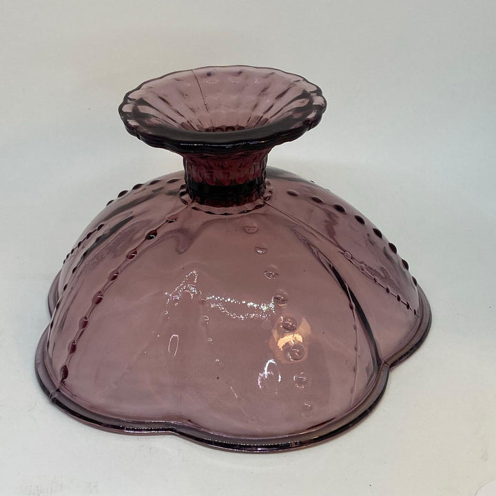 Vintage Purple Studio Pressed Glass Footed Lobed Fruit Bowl 8.25" Diameter
