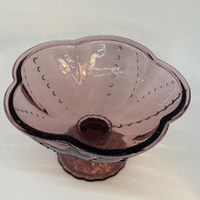 Load image into Gallery viewer, Vintage Purple Studio Pressed Glass Footed Lobed Fruit Bowl 8.25" Diameter