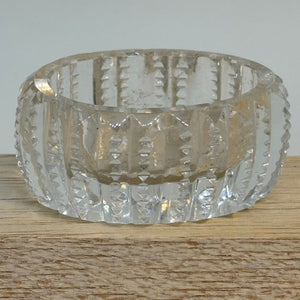 Vintage Moulded Glass Oval Ridged SALT CELLAR