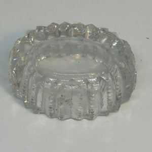 Vintage Moulded Glass Oval Ridged SALT CELLAR