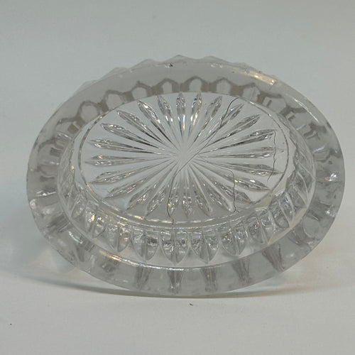 Vintage Pressed Glass Oval Star SALT CELLAR 3.5