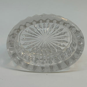 Vintage Pressed Glass Oval Star SALT CELLAR 3.5