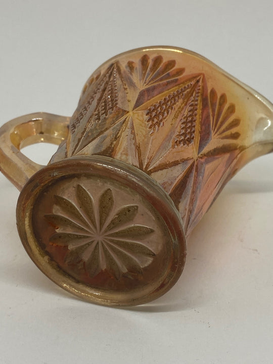 Vintage Molded Carnival Glass Diamond Pattern Creamer/Miniature Jug