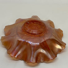 Load image into Gallery viewer, Vintage Fenton Carnival Glass Tulip Pattern Iridescent Orange Fruit Bowl 8"