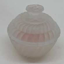 Load image into Gallery viewer, Vintage Pink Matte Frosted Glass Candle in a Jar with Rose Finial Lid