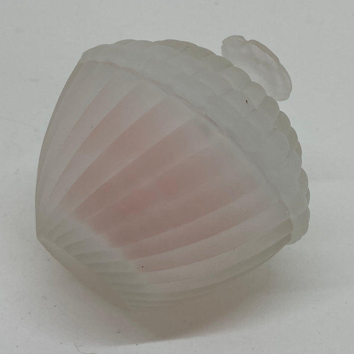 Vintage Pink Matte Frosted Glass Candle in a Jar with Rose Finial Lid