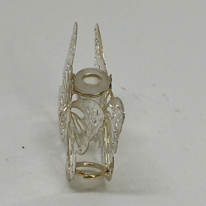 Set of 8 Vintage Reusable Silver Filigree Butterly Drinking Straw Toppers