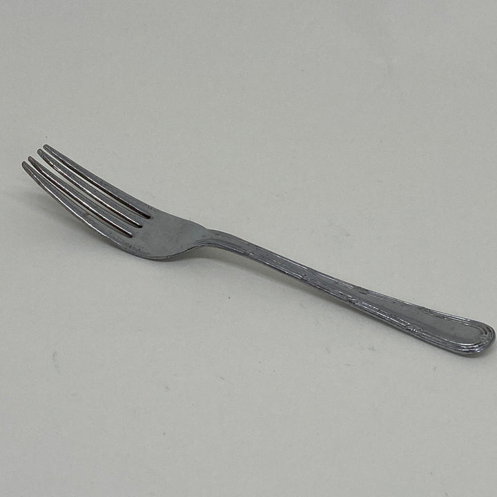 Vintage Silver Chrome Plated Leaf Dessert Fork 6.25"