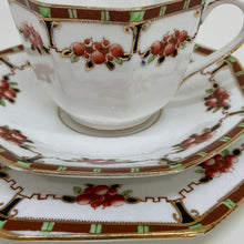 Load image into Gallery viewer, Vintage Art Deco Middleton Delphine China Tea Cup Saucer &amp; Plate Trio Set