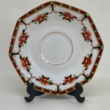 Load image into Gallery viewer, Vintage Green &amp; Brown Delphine Bone China Art Deco Saucer 5.5"