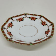 Load image into Gallery viewer, Vintage Green &amp; Brown Delphine Bone China Art Deco Saucer 5.5"
