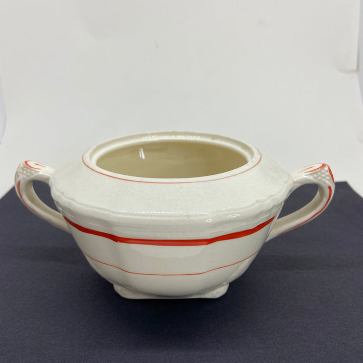 Vintage Hand Painted Handled Alfred Meakin Art Deco Ceramic Sugar Bowl