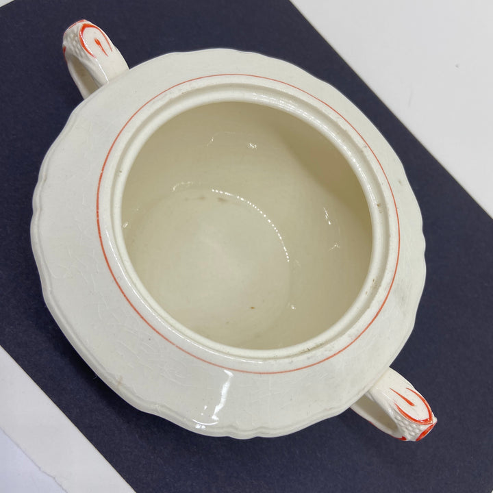 Vintage Hand Painted Handled Alfred Meakin Art Deco Ceramic Sugar Bowl