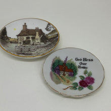 Load image into Gallery viewer, Pair of Vintage Hand Painted Countryside Cottage Bone China Trinket Dishes