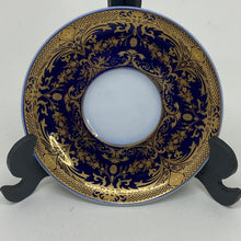Load image into Gallery viewer, 5 x Assorted Blue/Burgundy Pin Trinket Dishes with Golden Decorations
