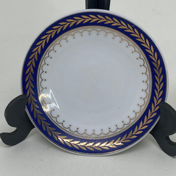 5 x Assorted Blue/Burgundy Pin Trinket Dishes with Golden Decorations