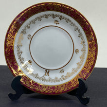 Load image into Gallery viewer, Vintage Red &amp; Gold French Porcelain de Luxe Espresso Saucer 4.25"