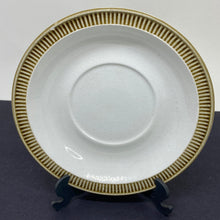 Load image into Gallery viewer, Vintage Made in England Poole Pottery 1970s White &amp; Olive Saucer 6"