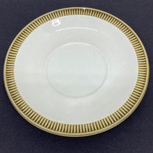 Load image into Gallery viewer, Vintage Made in England Poole Pottery 1970s White &amp; Olive Saucer 6"