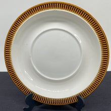 Load image into Gallery viewer, Vintage Made in England Poole Pottery 1970s White &amp; Brown Saucer 6"