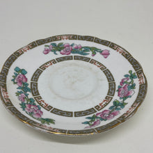 Load image into Gallery viewer, Vintage Indian Tree Duchess Floral Greek Key Bone China Saucer 5.5"