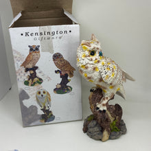 Load image into Gallery viewer, Vintage Hand-Painted Kengsinton Giftware Resin Owl Figurine Boxed 8"