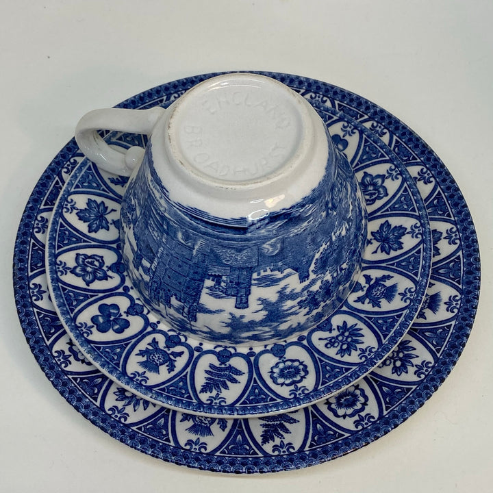 Vintage Lady Diana Prince Charles Wedding Blue & White Broadhurst Tea Set