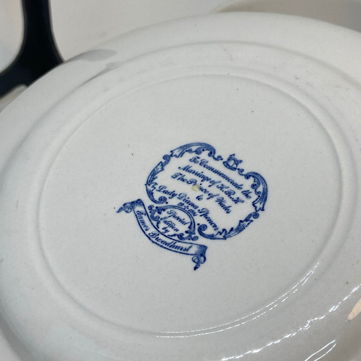 Vintage Lady Diana Prince Charles Wedding Blue & White Broadhurst Tea Set