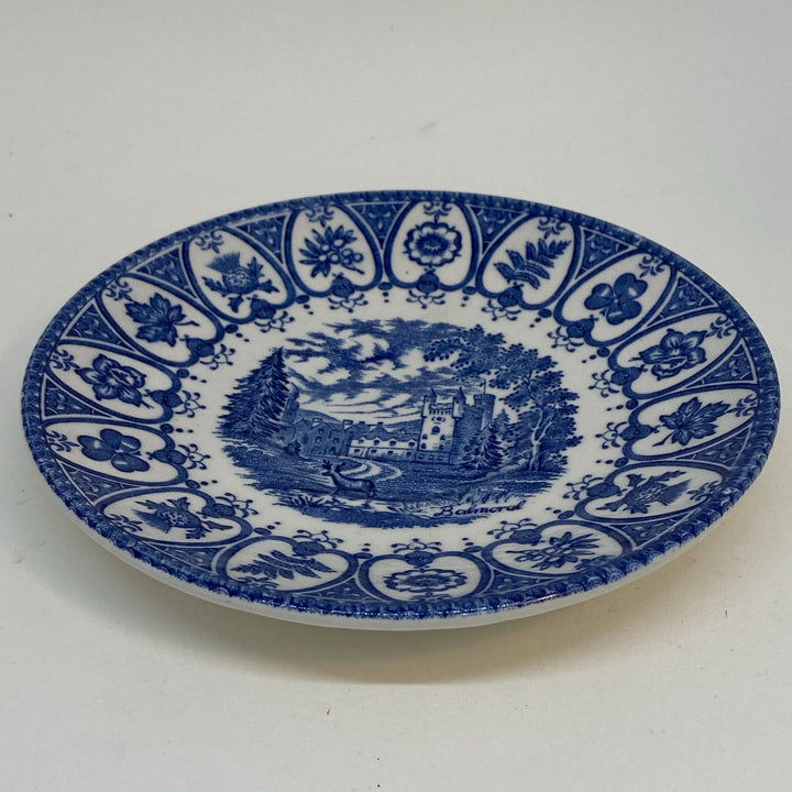 Vintage Blue & White Ironstone Balmoral Castle Broadhurst Saucer 5.5"