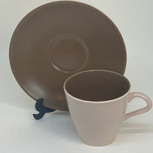 Load image into Gallery viewer, Vintage Twin Tone Poole Pottery Beige Brown Coffee Cup &amp; Saucer Set 1970s