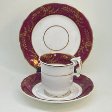 Load image into Gallery viewer, Antique Spode Copeland Garrett White &amp; Burgundy Coffee Cup Can Set