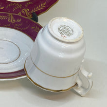 Load image into Gallery viewer, Antique Spode Copeland Garrett White &amp; Burgundy Coffee Cup Can Set
