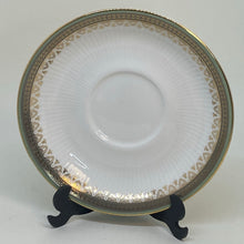 Load image into Gallery viewer, Vintage Kensington Paragon Green &amp; Gold Filigree Bone China Saucer 5.5"