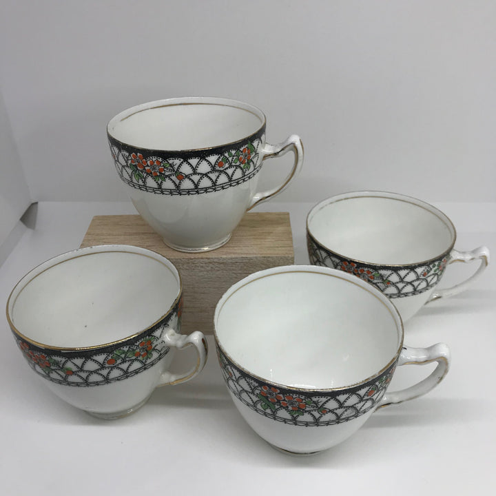 Vintage 8-Piece Art Deco Balmoral China Tea Time Cake Serving Set 1930s