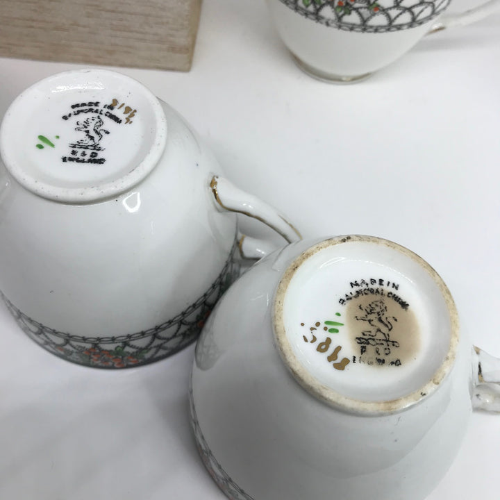 Vintage 8-Piece Art Deco Balmoral China Tea Time Cake Serving Set 1930s