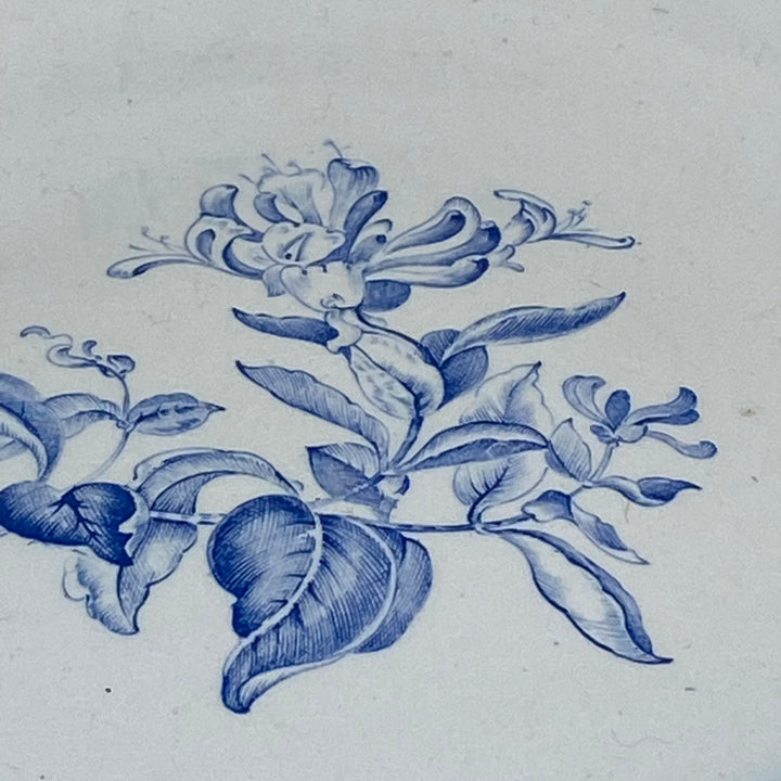 Antique Victorian Wedgwood Woodbine Blue White Ceramic Serving Bowl 10.5"
