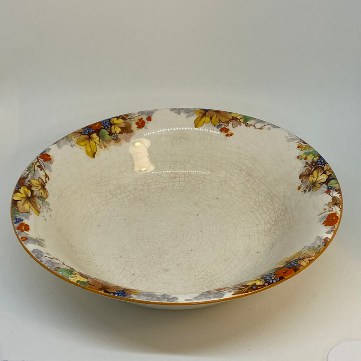 Vintage Hand Painted Floral Art Deco Rodanthe Vegetable Serving Bowl 9.5"
