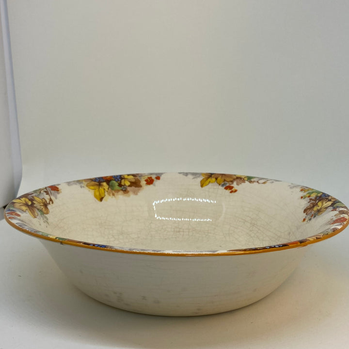 Vintage Hand Painted Floral Art Deco Rodanthe Vegetable Serving Bowl 9.5"
