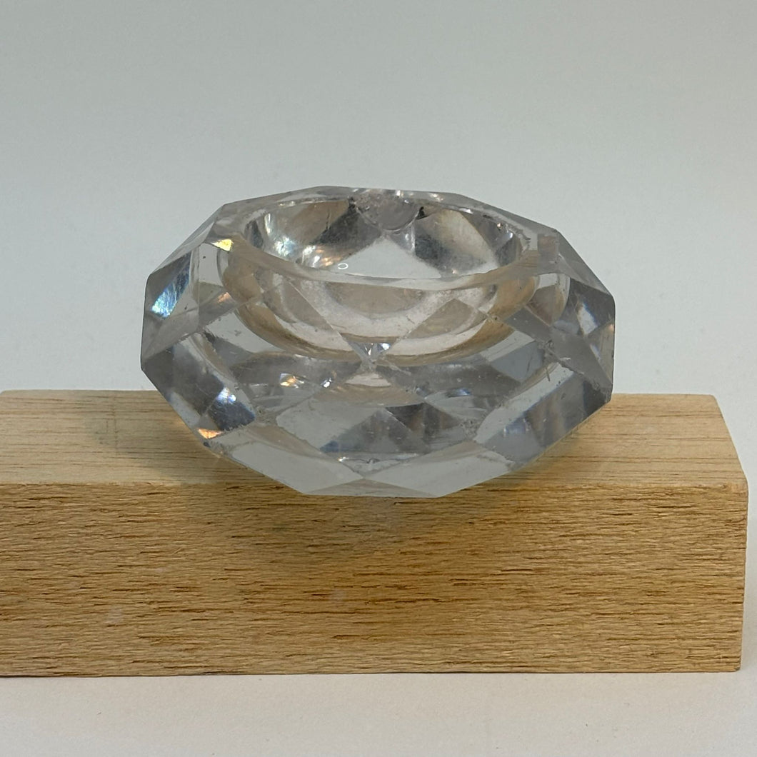 Substantial Vintage Hexagonal CRYSTAL SALT CELLAR