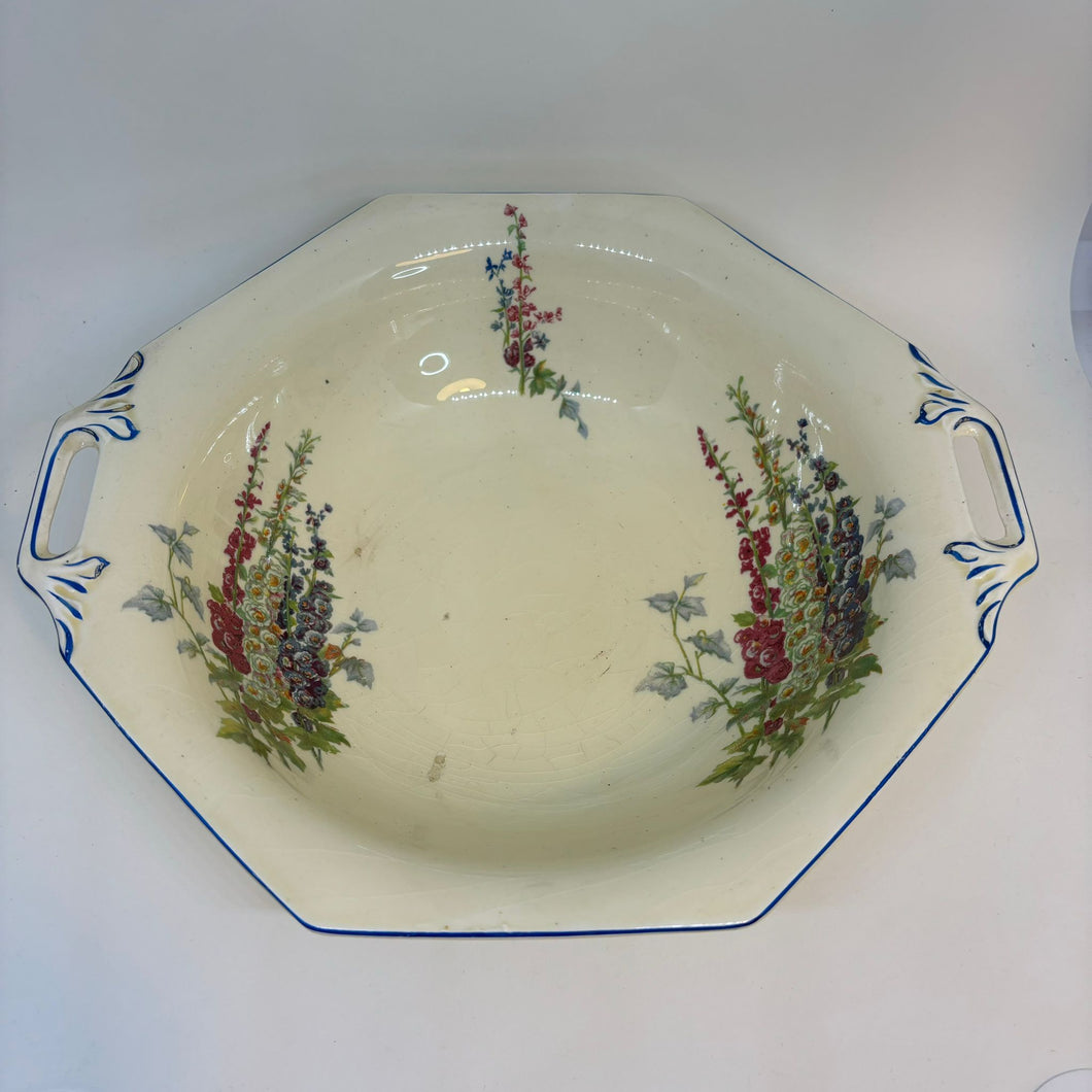 NEW HALL HANLEY Staffordshire Cottage Garden SERVING BOWL 10