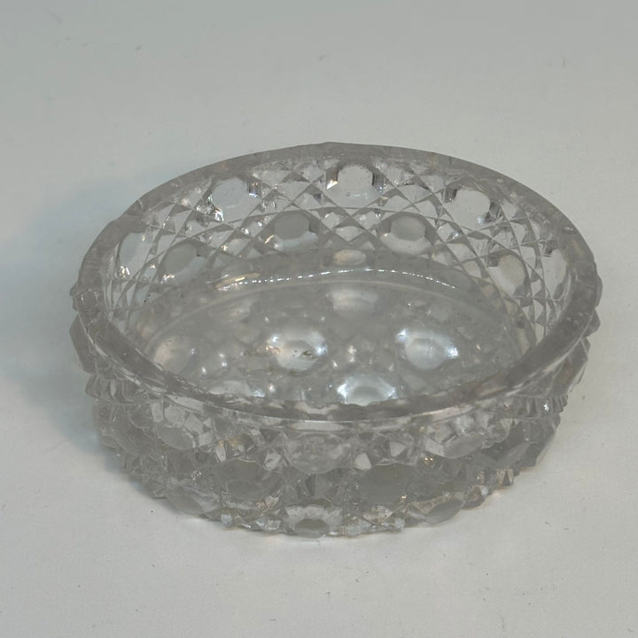 Vintage Moulded Glass Oval Bobble SALT CELLAR